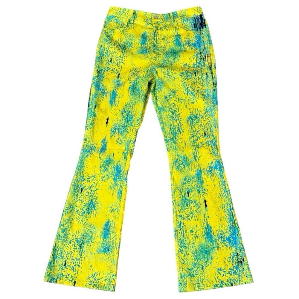 NwoT FINESSE Thea Multi Print Abstract High-rise Flare Leg Pants Long - Size M - Picture 6 of 7